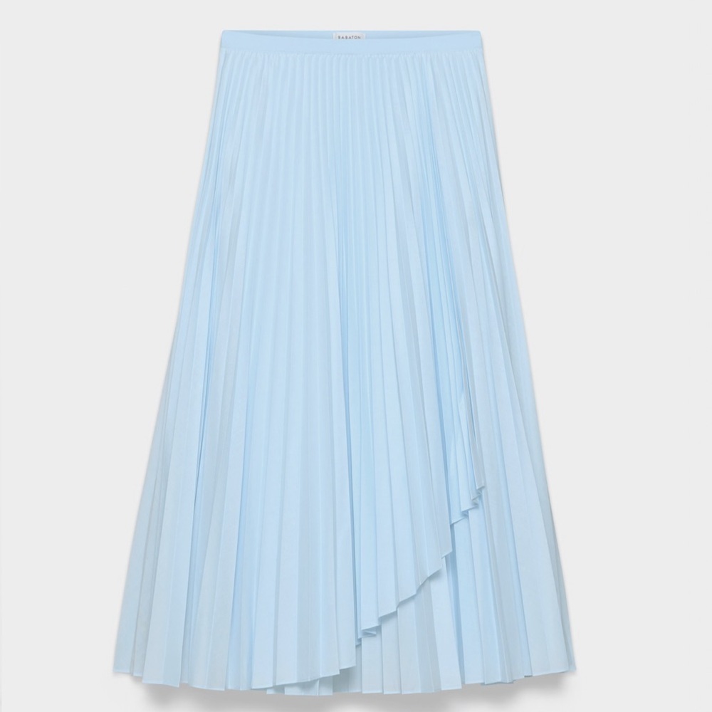 ALL CLOTHING- SKIRTS- LADDER POPLIN SKIRT POPLIN PLEATED MAXI SKIRT - Picture 14 of 16